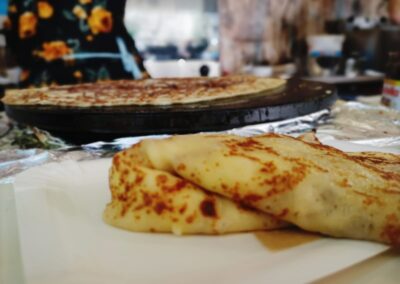 Crêpe als süße Speise beim Karower Familien-Flohmarkt in Berlin-Karow